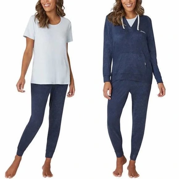 NWT Eddie Bauer Ladies' 3-Piece Hacci Lounge Set, Blue XS - Picture 1 of 9